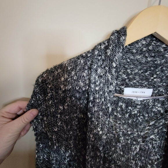 John + Jenn Black and White Mid Length Duster Oversized Cardigan Size XS - Picture 8 of 14